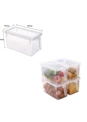 ALISSA Pack of 2Pcs Transparent Fridge Plastic Food Storage Container with Lid & Handle (4.7L Capacity)