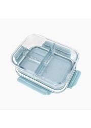 Aiwanto 3 مقصورات صندوق غداء صندوق تخزين طعام Tiffin Box حاوية طعام صندوق غداء زجاجي قابل للتسخين في الميكروويف