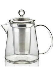 Generic Heat Resistant Glass Teapot 950ml With Conical Stainless Steel Lid And Strainer