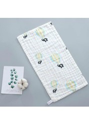 Six Layers Pure Cotton Baby Towel Cotton Gauze Combed Long Square Towel Newborn Washing Bath Towel 25x50cm