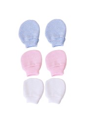 3pairs/set Simple Cute Baby Knitting Mitten Newborn Anti-eat Hand Anti-grab Face Protection Glove Baby Mitten