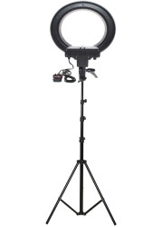 Coopic Rl-12 Dimmable 5500K Ring Digital Photographic Studio Light With Light Stand (12 Inches Or 30.5 Centimeters Outer, 35W Cathode Tube) Black Body