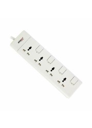 Elexon 4 Way Power Bar White 3m