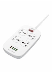 Ldnio USB Power Strip With Socket White 2Meter