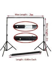 Coopic 2X3m Background Stand With 1.5X3m White Non Woven Background Backdrop Lighting Photography Kit