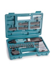 Makita In-Line Cordless Screwdriver, DF001DW W/ Accessory Set (81 Pc.)