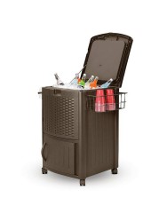 Suncast Wicker Cooler With Cabinet (91 x 65 x 86 cm, Brown)