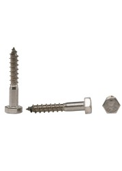 Suki Stainless Steel Hexagonal Wood Screws (8 x 50 mm, Pack of 10)