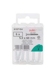 Suki Zinc Plated Pozidriv Wood Screws (5 x 60 mm, Pack of 6)