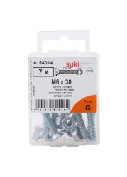 Suki 6154014 M6 Flat-Head Countersunk Machine Screws (30 mm, Pack of 7)