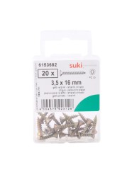 Suki 6153682 Oval-Head Chipboard Screws (1.6 x 0.4 cm, Pack of 20 )