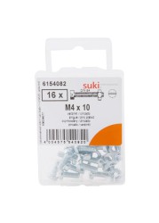 Suki 6154082 M4 Flat-Head Countersunk Machine Screws (10 mm, Pack of 16)