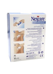 3M Nexcare Clear Waterproof One Size Bandages 50&#039;s