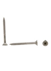 Suki Stainless Steel Pozidriv Recess Chipboard Screws (3 x 30 mm, Pack of 10)