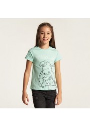 Dumbo Print T-shirt with Crew Neck and Short Sleeves