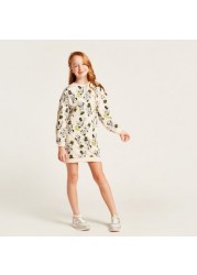 Disney All-Over Minnie Mouse Print Dress with Long Sleeves