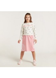 Sanrio All-Over Hello Kitty Print Sweatshirt with Long Sleeves