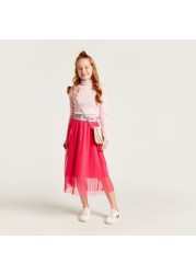 Sanrio Hello Kitty Pleated Midi Skirt with Elasticised Waistband