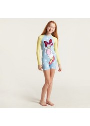 Daisy Duck Printed Swimsuit with Raglan Sleeves