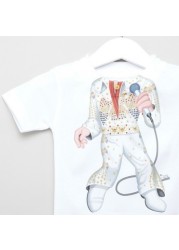 Just Add A Kid The King Print T-shirt with Round Neck