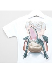 Just Add A Kid Printed T-shirt with Round Neck and Short Sleeves