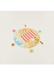 Fancy Fluff Beach Print Playmat with Detachable Soft Toys