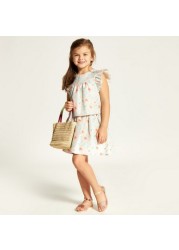 Juniors Floral Print Top and Skirt Set