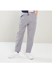 Eligo Solid Pants with Pocket Detail and Belt