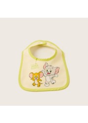 Disney Tom and Jerry Print Bib with Snap Button Closure - Set of 6