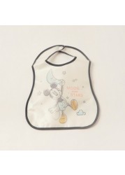 Disney Mickey Mouse Print Bib with Snap Button Closure - Set of 2