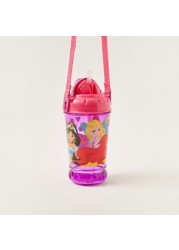 Disney Princess Printed Bottle with Strap - 440 ml