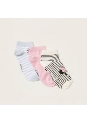 Disney Minnie Mouse Ankle Length Socks - Set of 3