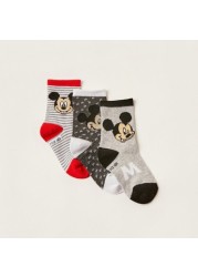 Disney Mickey Mouse Print Socks - Set of 3