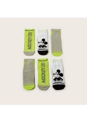 Disney Mickey Mouse Print Ankle Length Socks - Set of 3