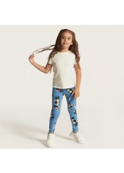 Disney Minnie Mouse Print Leggings with Elasticised Waistband