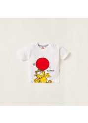 Garfield Print Crew Neck T-shirt and Joggers Set