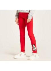 Disney Mickey Mouse Print Leggings with Elasticated Waistband