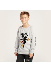 Disney Mickey Mouse Embellished Pullover with Long Sleeves