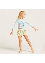 Peanuts Graphic Print T-shirt and Shorts Set