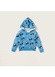 Mickey Mouse Print Hooded Sweatshirt and Jog Pants Set