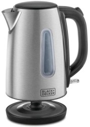 BLACK &amp; DECKER Concealed Coil Stainless Steel Kettle 1.7L 2200W JC450-B5 Silver/Black