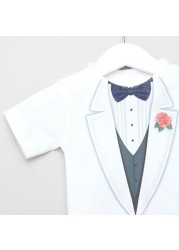 Just Add A Kids Tuxedo Print T-shirt with Round Neck