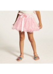 Charmz Bow Accented Tutu Skirt with Elasticated Waistband