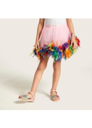 Charmz Tutu Skirt with Feather Applique