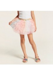 Charmz Floral Applique Tutu Skirt with Elasticated Waistband