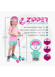 Maddgear Zipper Light-Up Scooter with Helmet