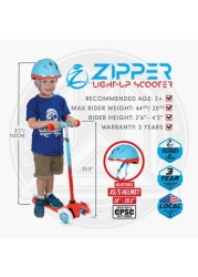 Maddgear Zipper Light-Up Scooter with Helmet