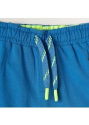 XYZ Solid Shorts with Drawstring Closure and Pockets