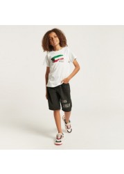 Juniors Kuwait national Day Print T-shirt with Short Sleeves