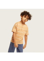 Eligo Striped T-shirt with Short Sleeves and Pocket